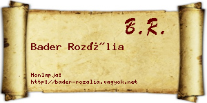 Bader Rozália névjegykártya