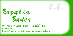 rozalia bader business card